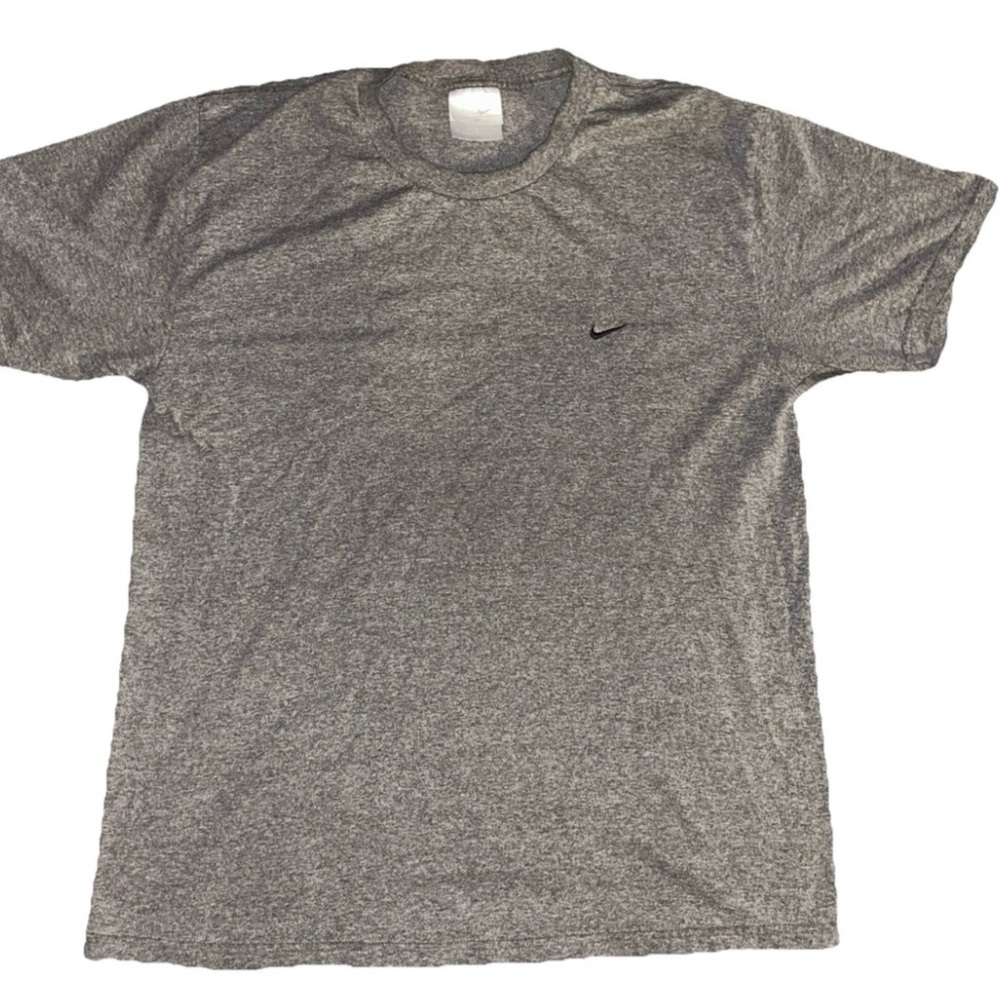 Vtg Nike Gray White Tag Embroidered Logo Swoosh Check 90s T-shirt  M  Made USA